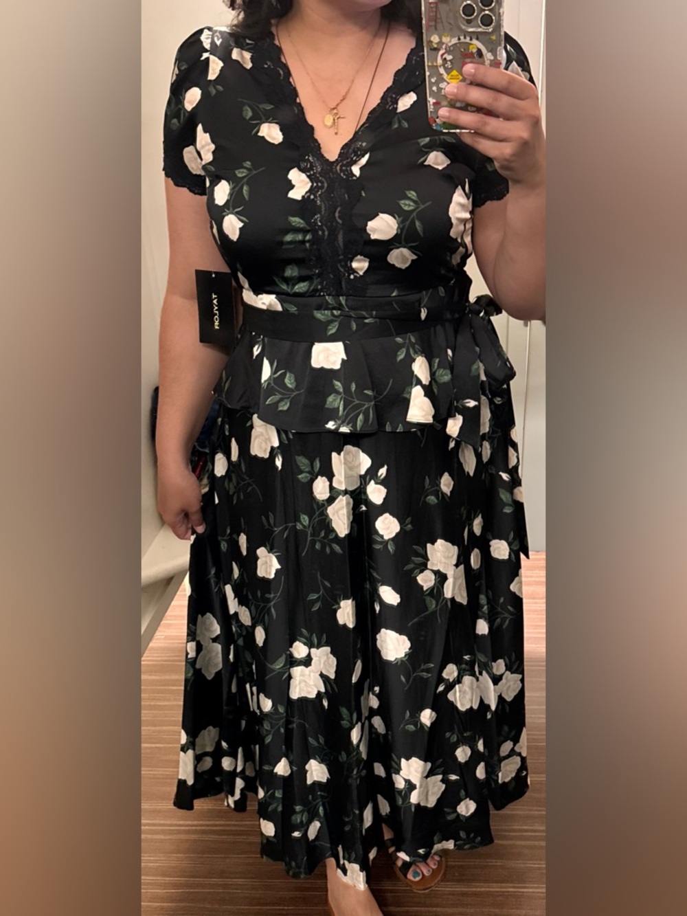 Taylor Printed Tiered Maxi Dress - Black Vanilla - Picture 4 of 8
